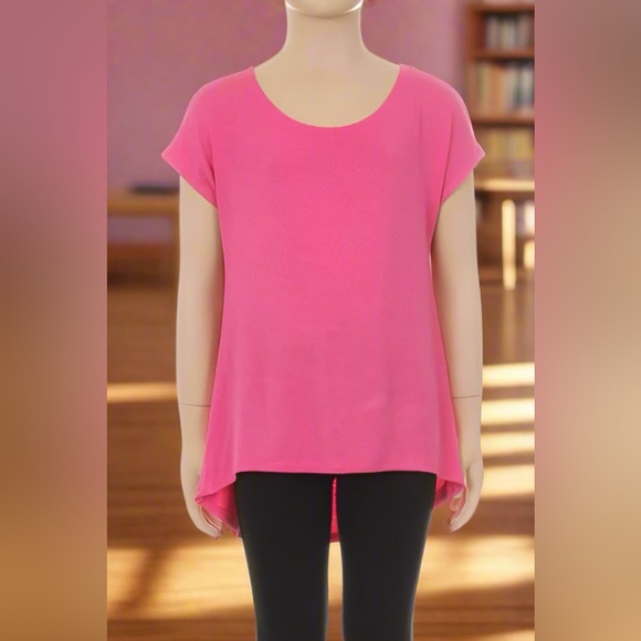 💗8/10/12 New Girls Solid Pink Valentines Day Top, Kids Short Sleeve Shirt - Picture 1 of 6